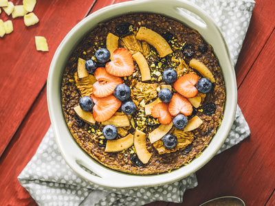 Baked Oats with Pineapple and Coconut Chips